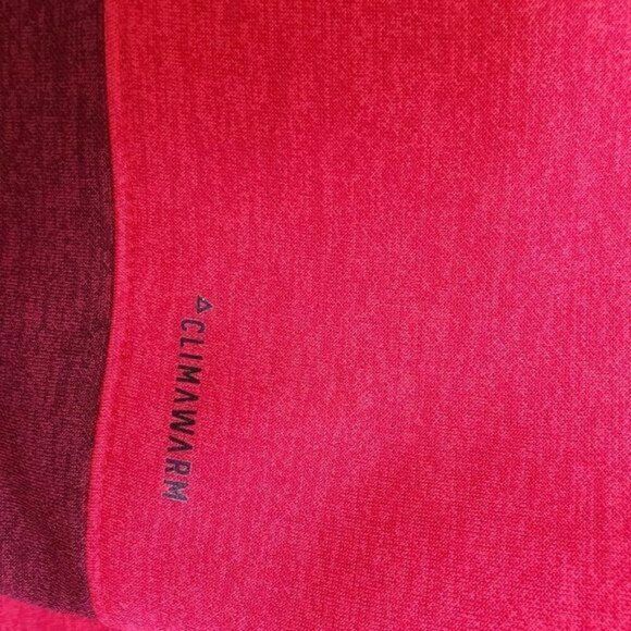 VTG Adidas Womens Hooded Jacket S Red Fleece Climawarm Full-Zip Athletic Sporty - Picture 4 of 5